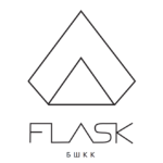 Logo of Flask Coffee Bishkek reads in styled font: Flask БШКК