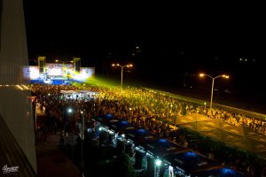 Outside area of the Promzona Club staging an open air festival in summer.